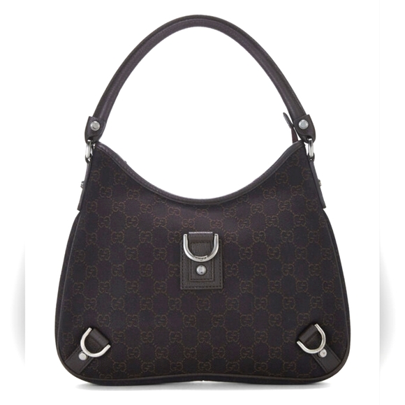 Gucci Abby Logo Print Shoulder Bag Brown - Picture 1 of 12
